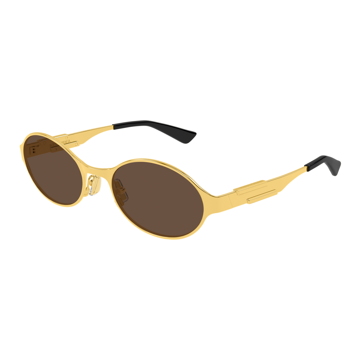 Bottega Veneta BV1456S Doré 001 de trois-quarts - Les Lunettes de Pauline