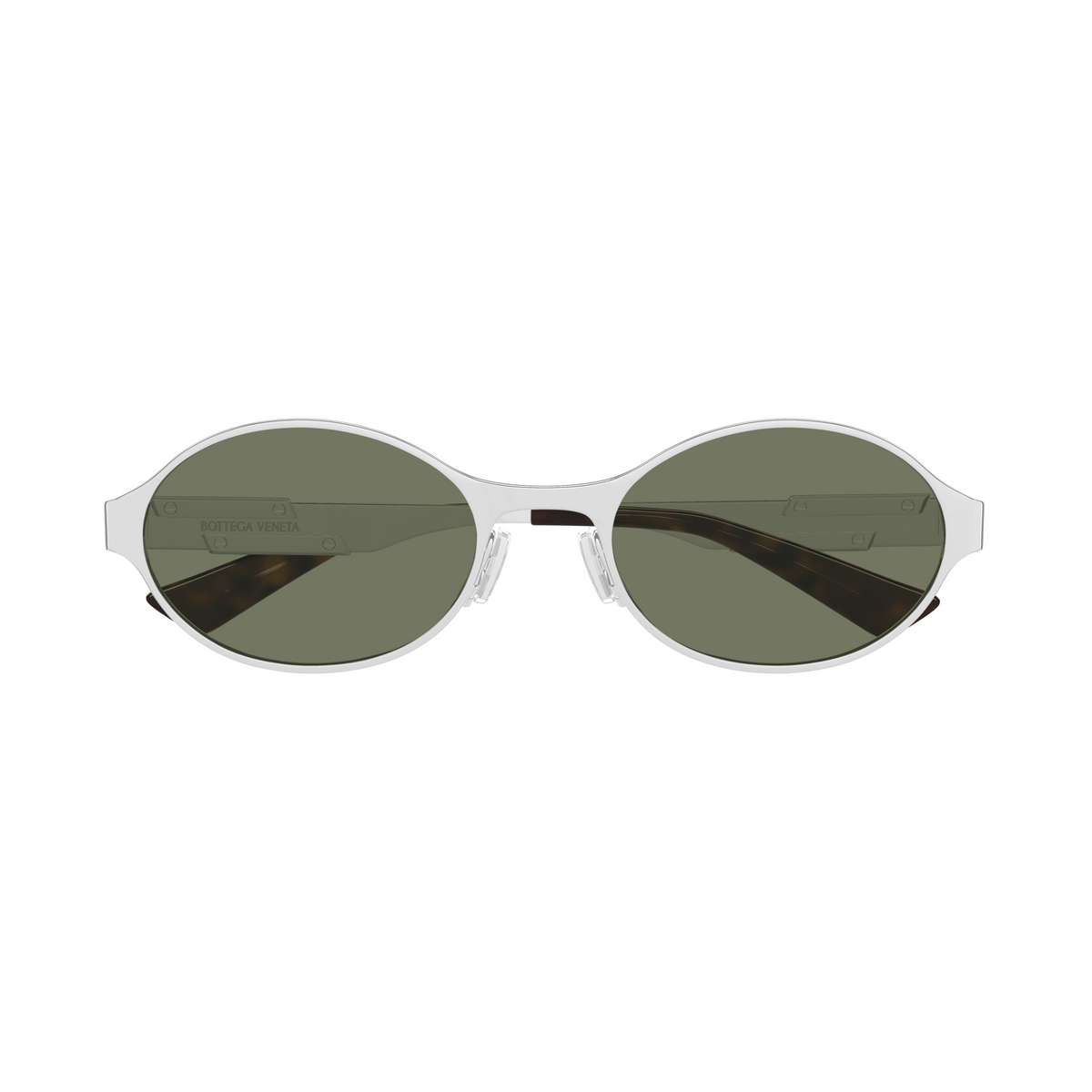 Bottega Veneta BV1456S Argenté Verres Verts 002 de face - Les Lunettes de Pauline