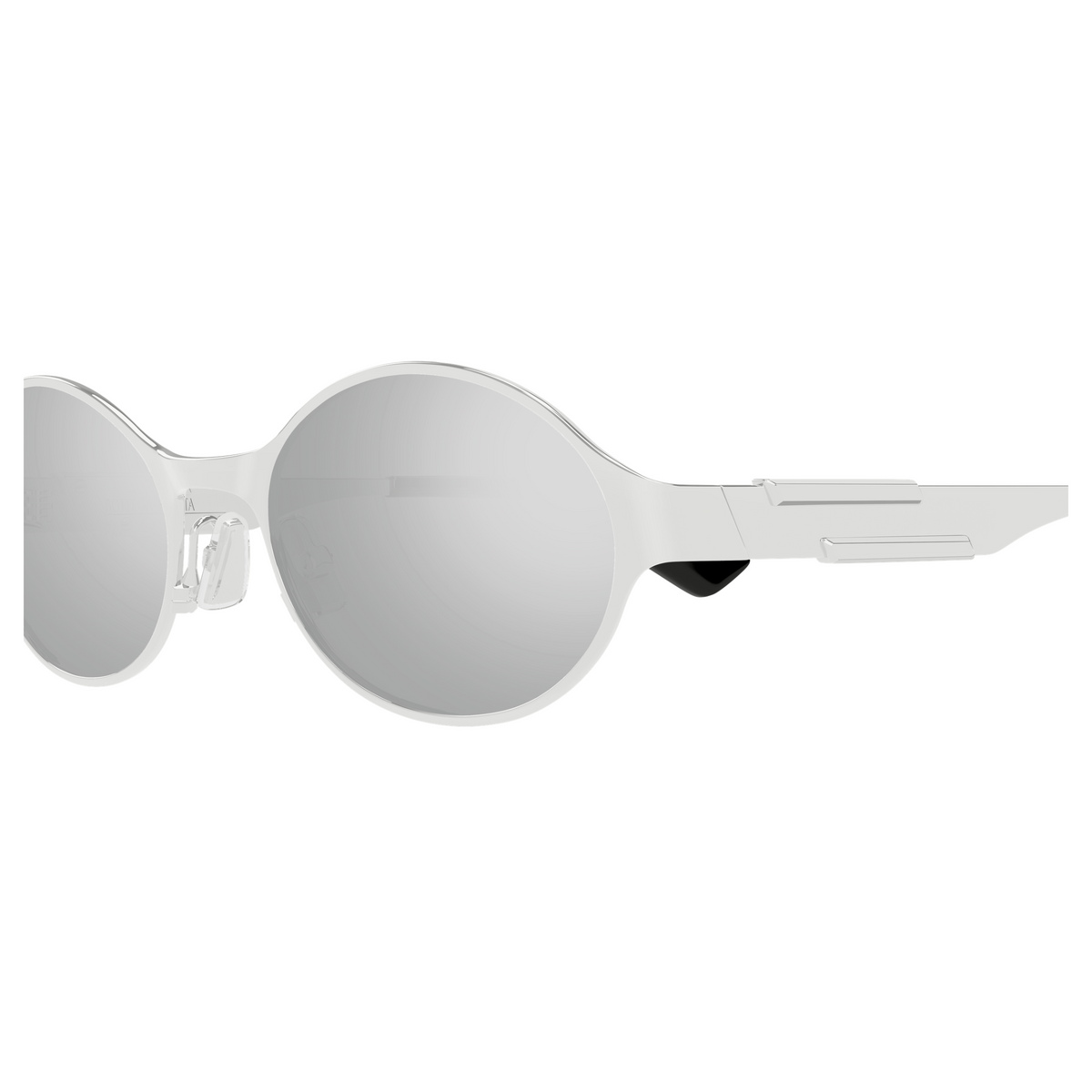 Bottega Veneta BV1456S Argenté Miroir 003 en détail des branches - Les Lunettes de Pauline