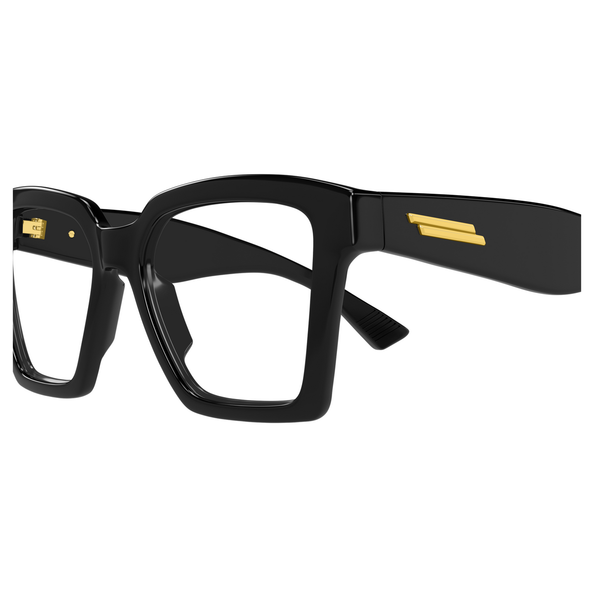 Bottega Veneta BV1458O Noir 001 en détail des branches - Les Lunettes de Pauline