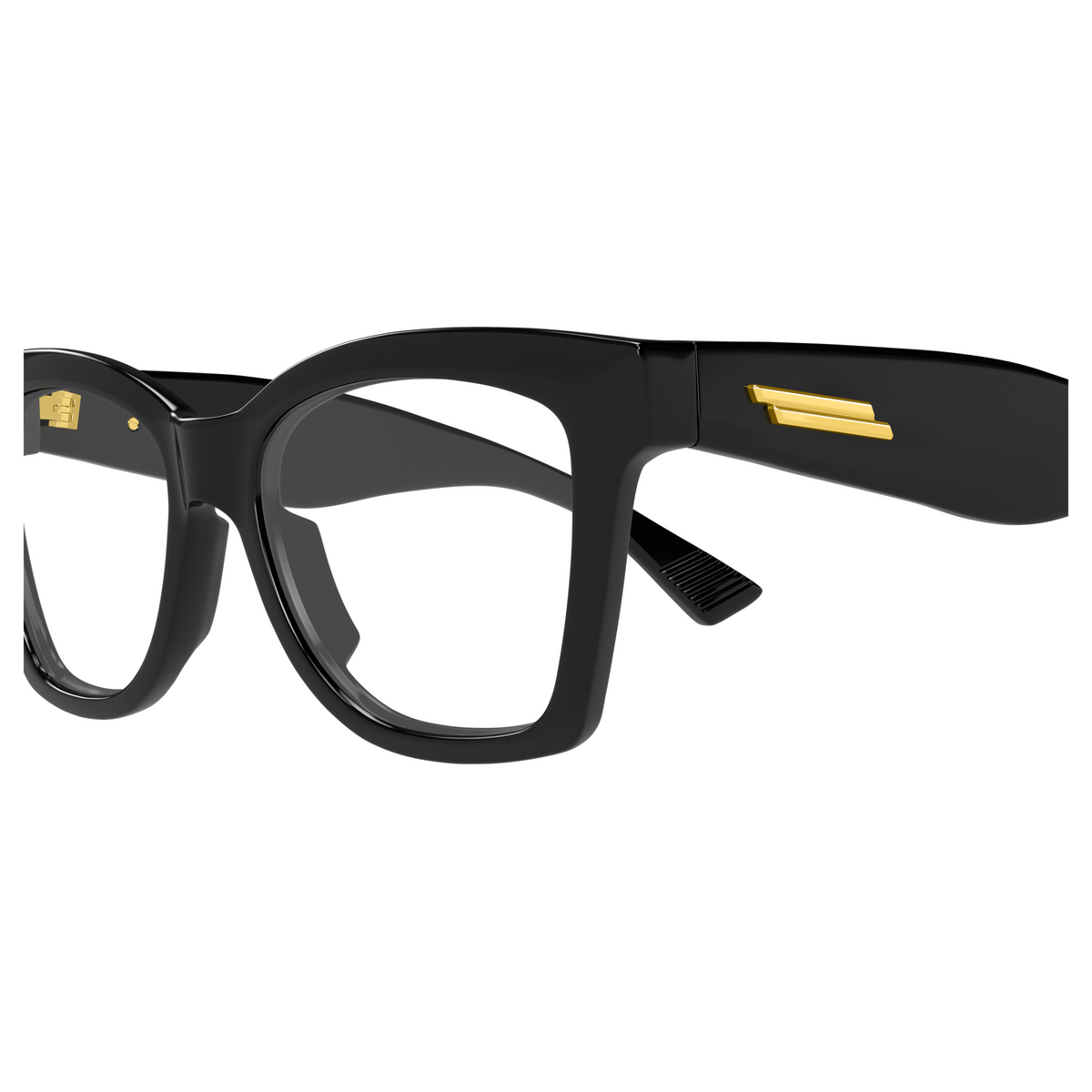 Bottega Veneta BV1459O Noir 001 en détail des branches - Les Lunettes de Pauline