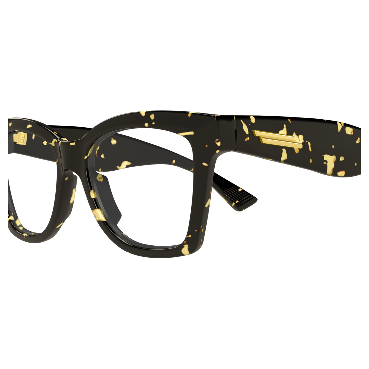 Bottega Veneta BV1459O Écaille Havane 002 en détail des branches - Les Lunettes de Pauline
