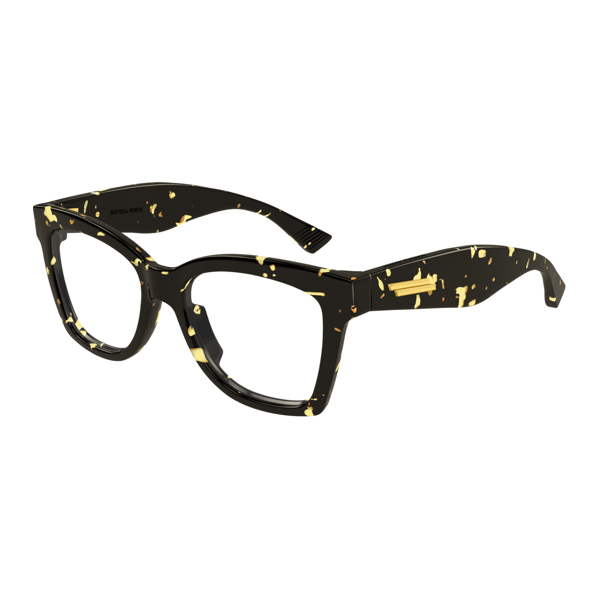 Bottega Veneta BV1459O Écaille Havane 002 de trois-quarts - Les Lunettes de Pauline
