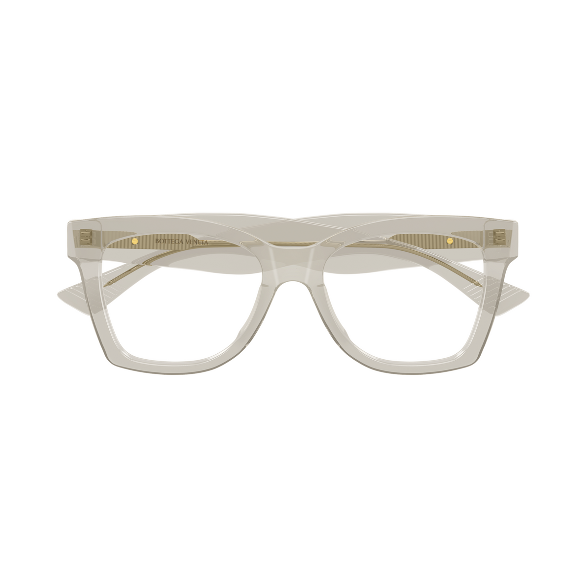 Bottega Veneta BV1459O Beige Cristal 003 de face - Les Lunettes de Pauline