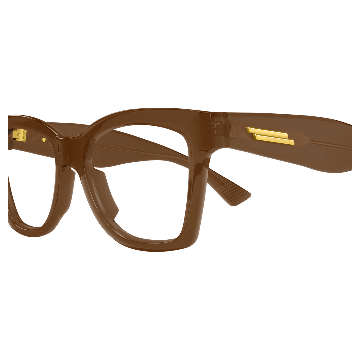 Bottega Veneta BV1459O Brun Caramel 004 en détail des branches - Les Lunettes de Pauline
