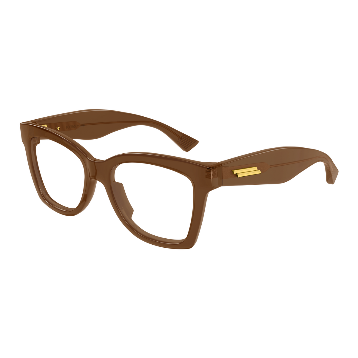 Bottega Veneta BV1459O Brun Caramel 004 de trois-quarts - Les Lunettes de Pauline