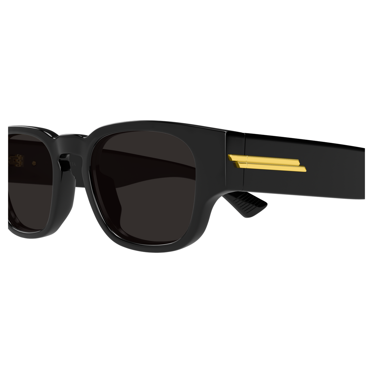 Bottega Veneta BV1460S Noir 001 en détail des branches - Les Lunettes de Pauline