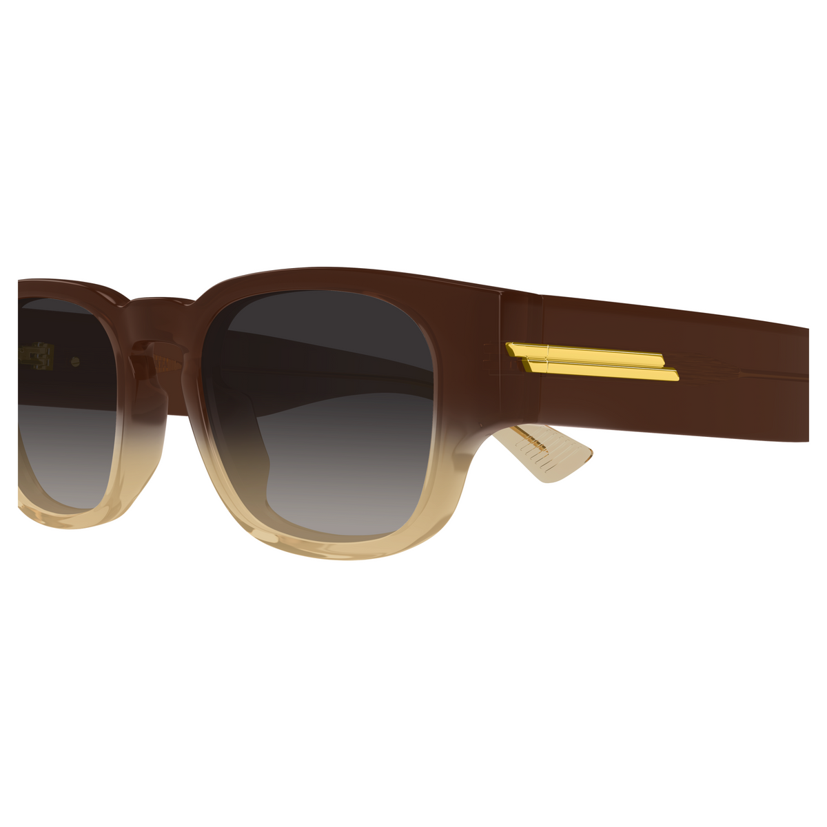 Bottega Veneta BV1460S Brun Dégradé 003 en détail des branches - Les Lunettes de Pauline