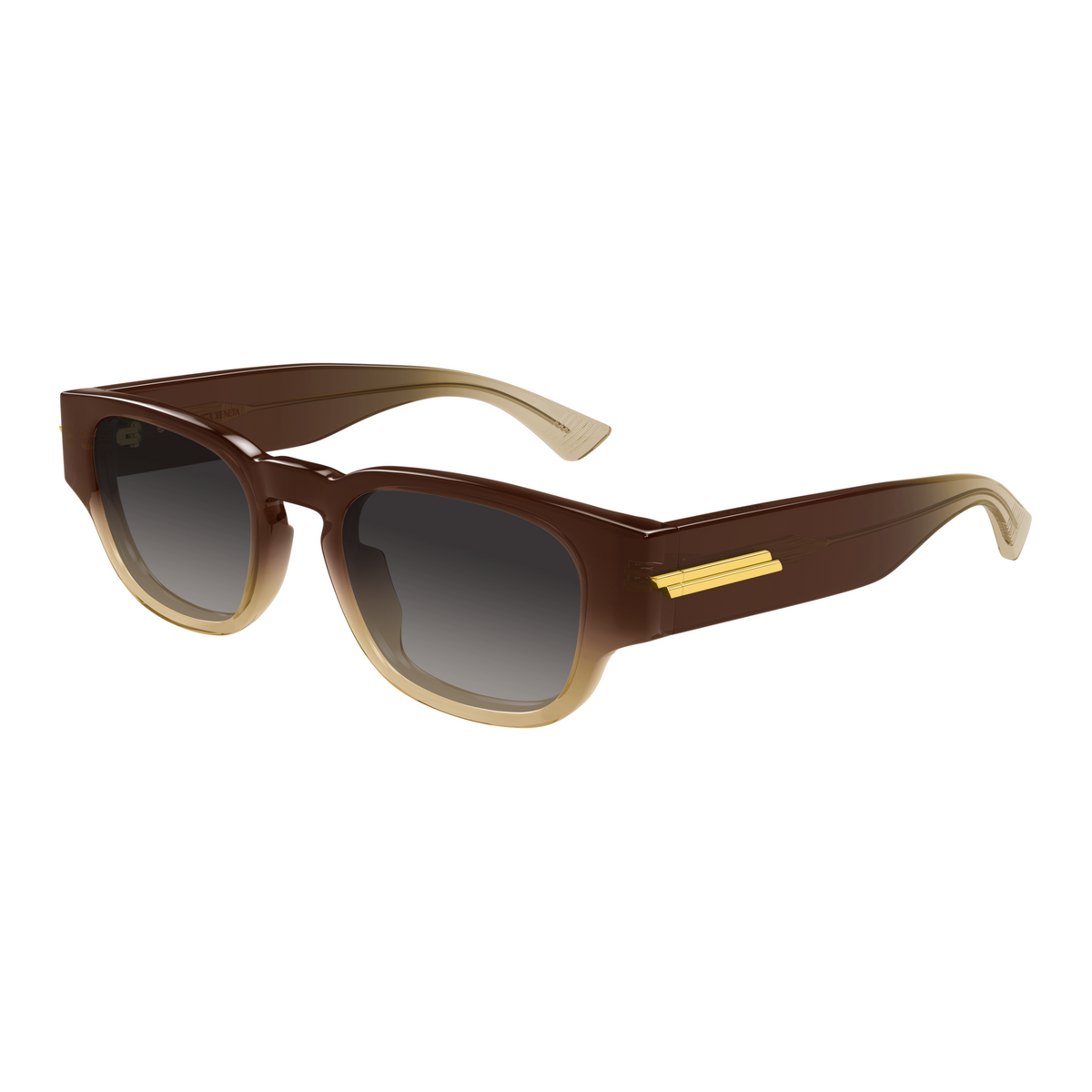 Bottega Veneta BV1460S Brun Dégradé 003 de trois-quarts - Les Lunettes de Pauline