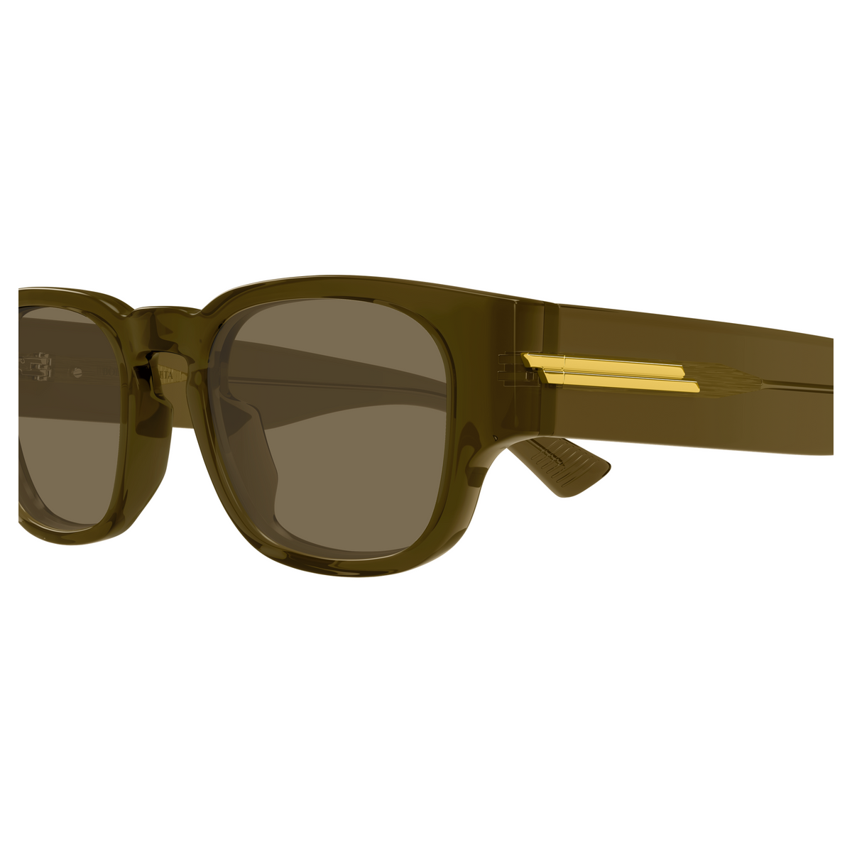 Bottega Veneta BV1460S Kaki 004 en détail des branches - Les Lunettes de Pauline