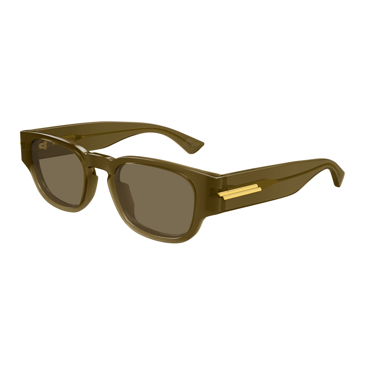Bottega Veneta BV1460S Kaki 004 de trois-quarts - Les Lunettes de Pauline