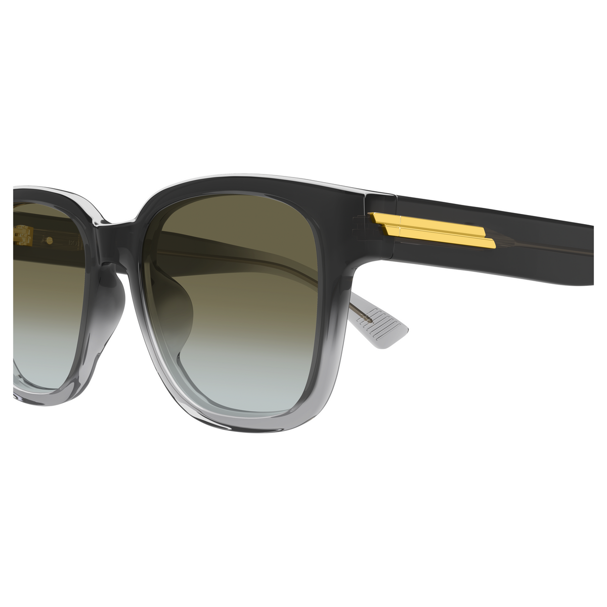 Bottega Veneta BV1461SK Gris Dégradé 003 en détail des branches - Les Lunettes de Pauline