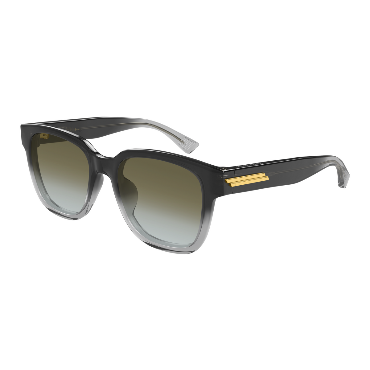 Bottega Veneta BV1461SK Gris Dégradé 003 de trois-quarts - Les Lunettes de Pauline