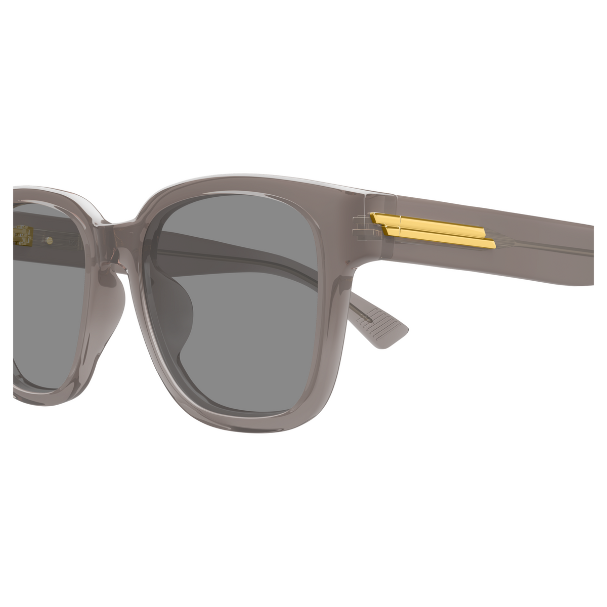 Bottega Veneta BV1461SK Mauve 004 en détail des branches - Les Lunettes de Pauline