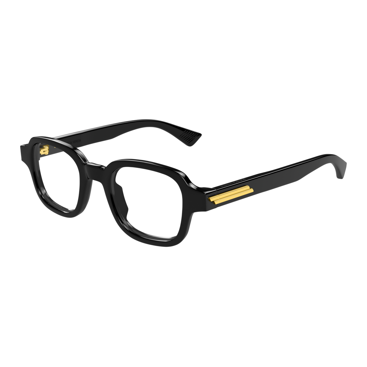 Bottega Veneta BV1462O Noir 006 de trois-quarts - Les Lunettes de Pauline