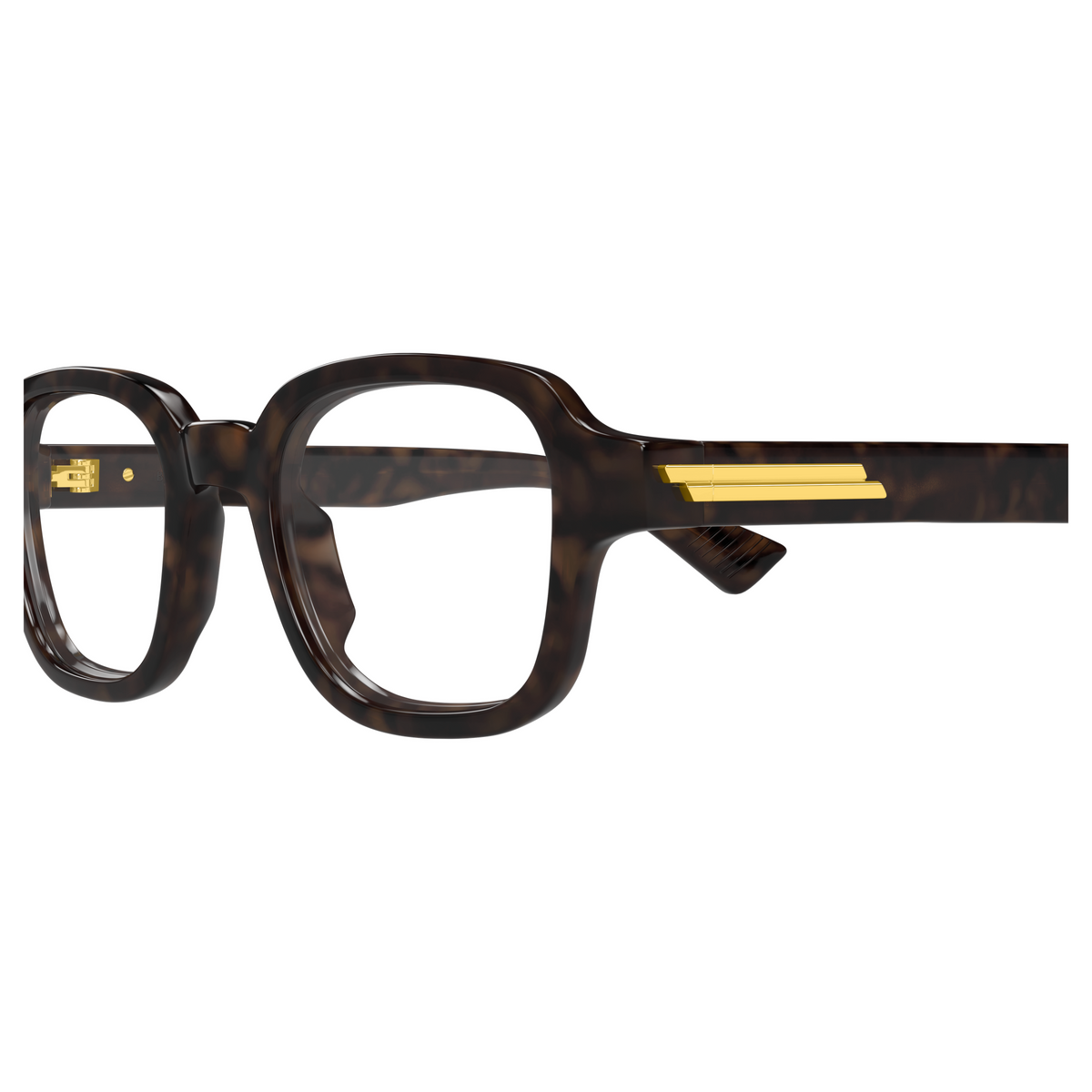 Bottega Veneta BV1462O Écaille Havane 007 en détail des branches - Les Lunettes de Pauline