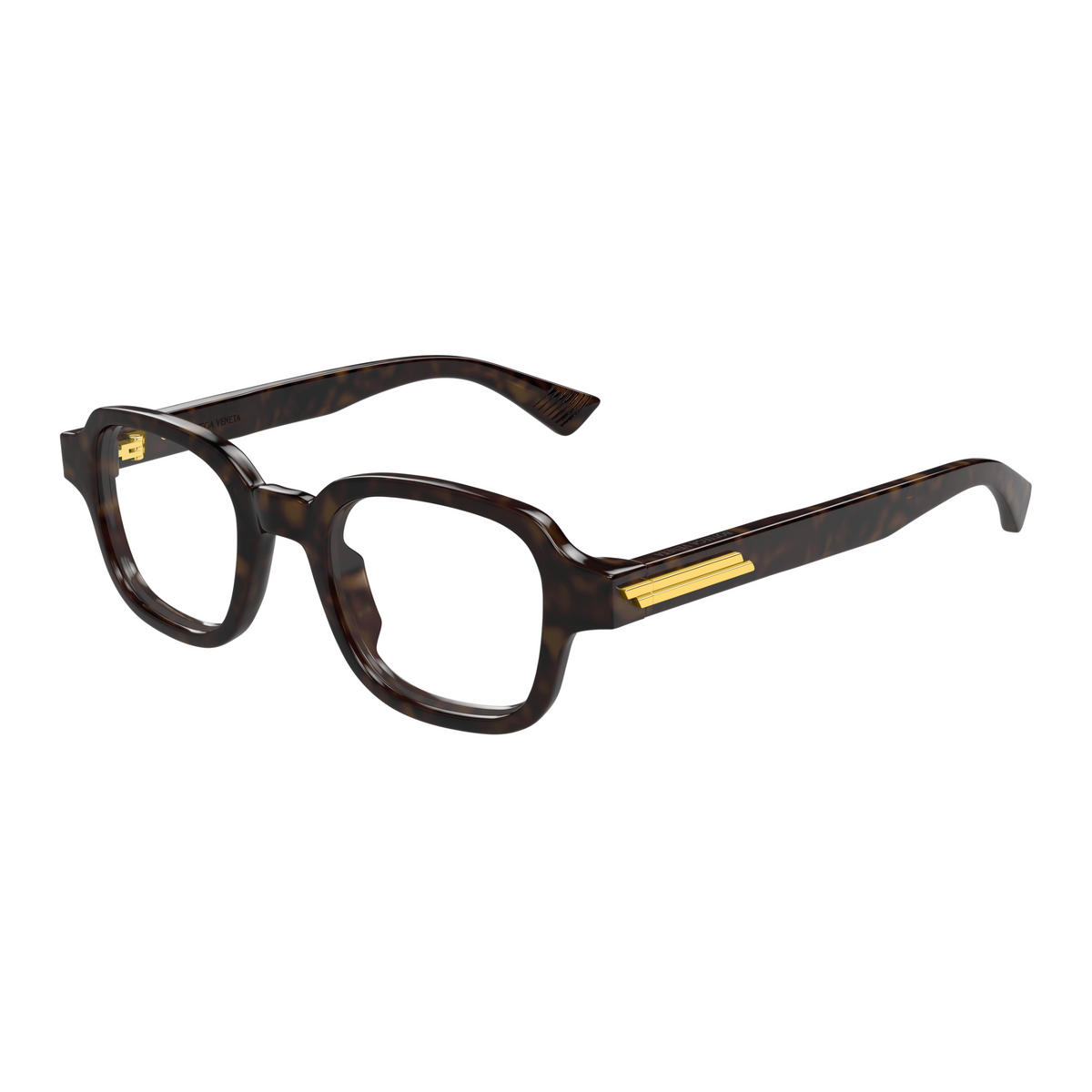 Bottega Veneta BV1462O Écaille Havane 007 de trois-quarts - Les Lunettes de Pauline