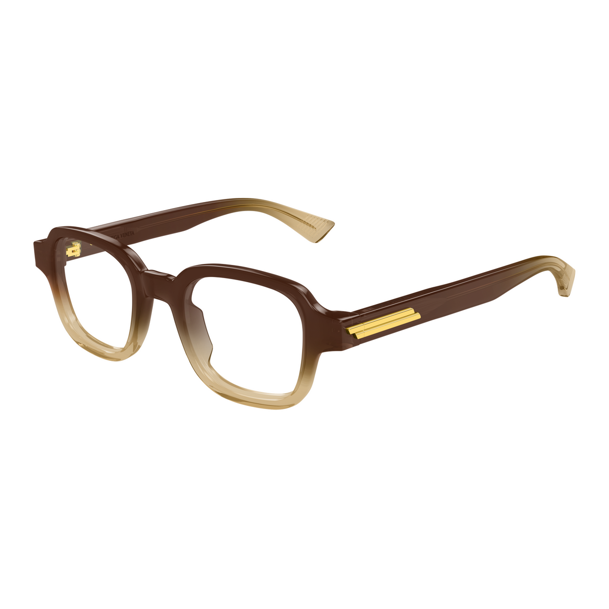 Bottega Veneta BV1462O Brun Dégradé 008 de trois-quarts - Les Lunettes de Pauline