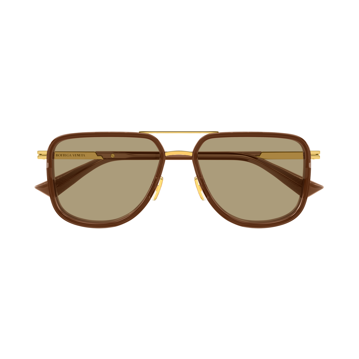 Bottega Veneta BV1463S Doré Verres Bruns 003 de face - Les Lunettes de Pauline