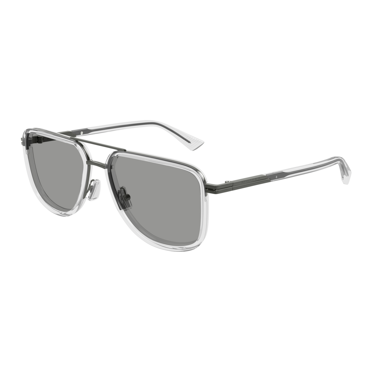Bottega Veneta BV1463S Gunmetal 004 de trois-quarts - Les Lunettes de Pauline