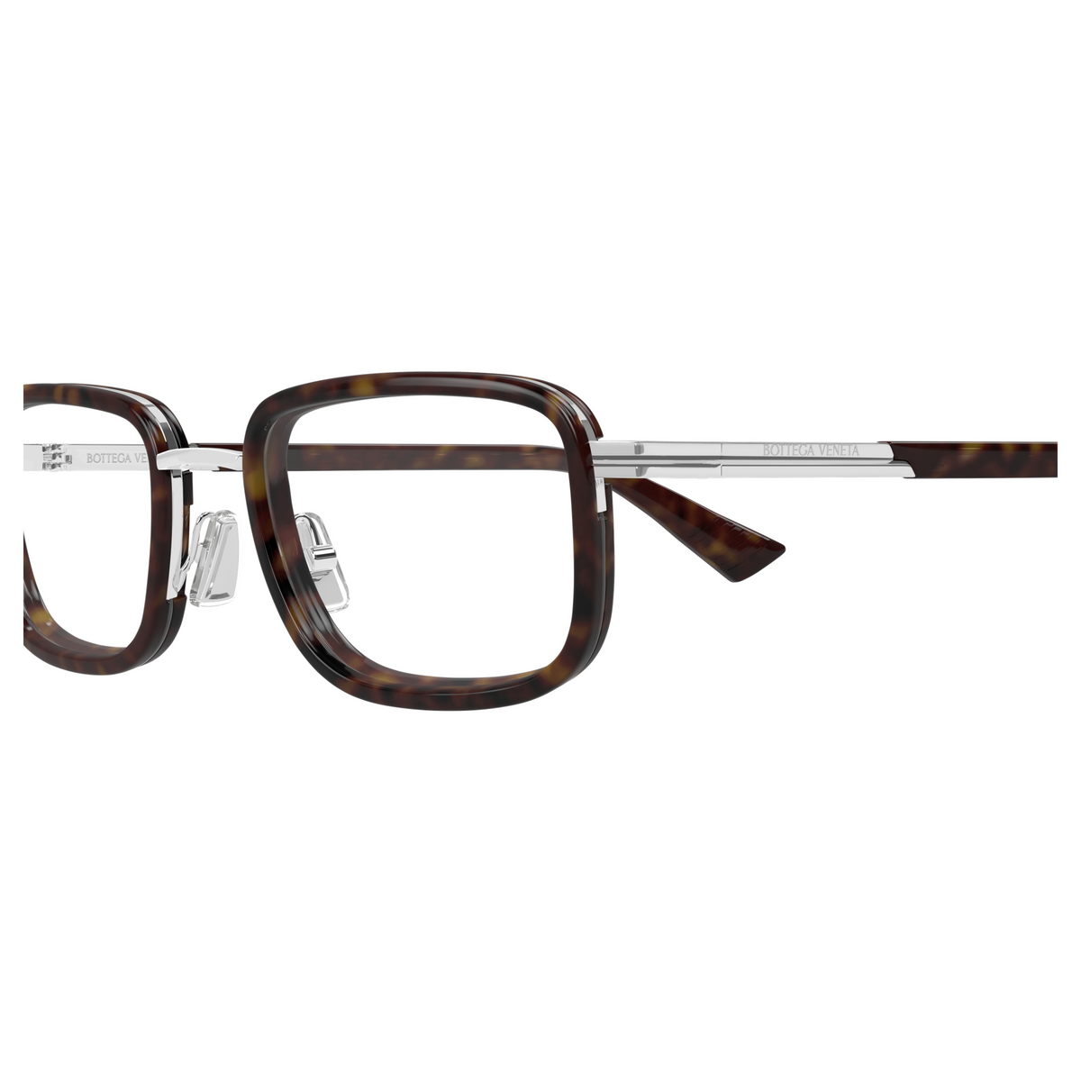 Bottega Veneta BV1464O Écaille Argenté 006 en détail des branches - Les Lunettes de Pauline