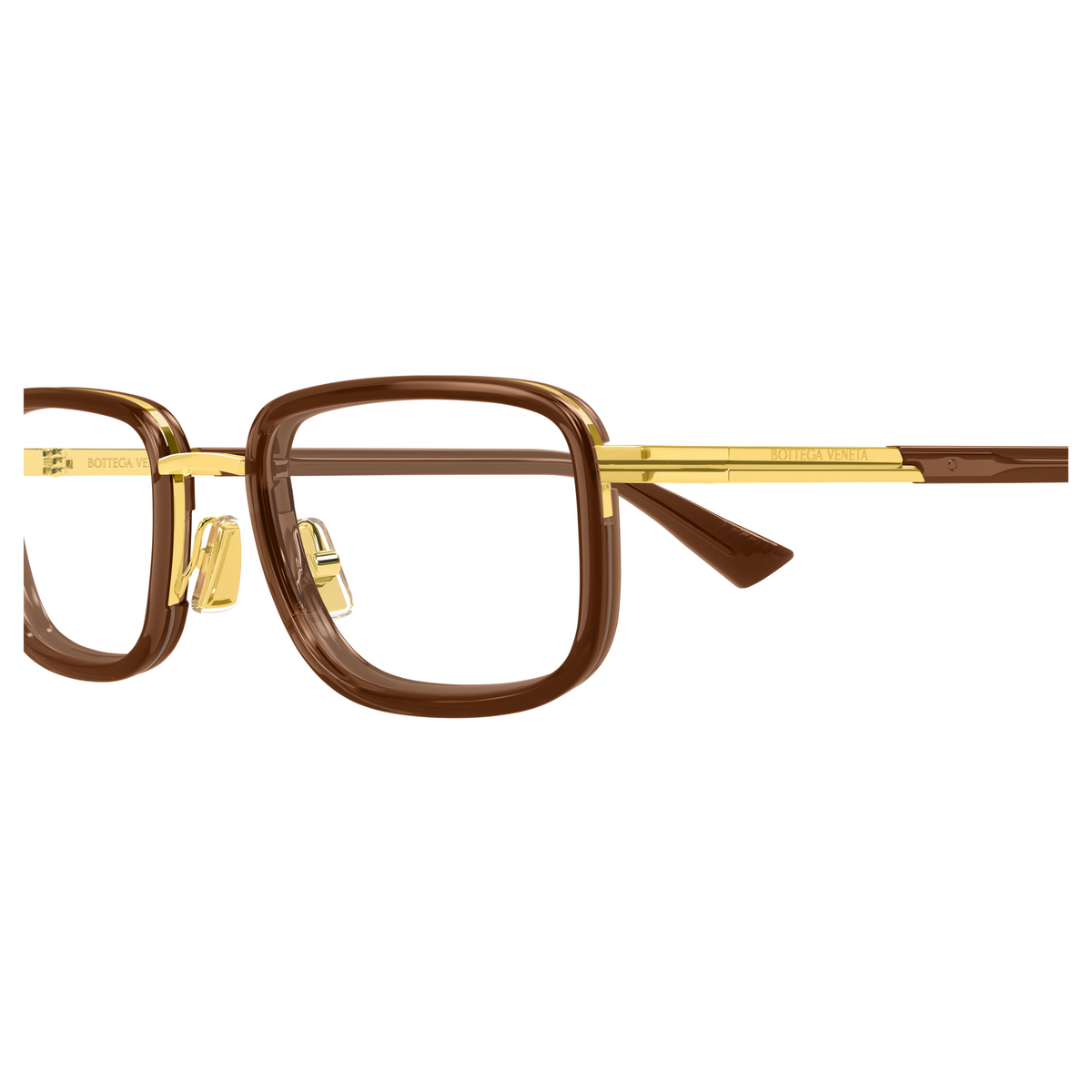Bottega Veneta BV1464O Brun Doré 007 en détail des branches - Les Lunettes de Pauline