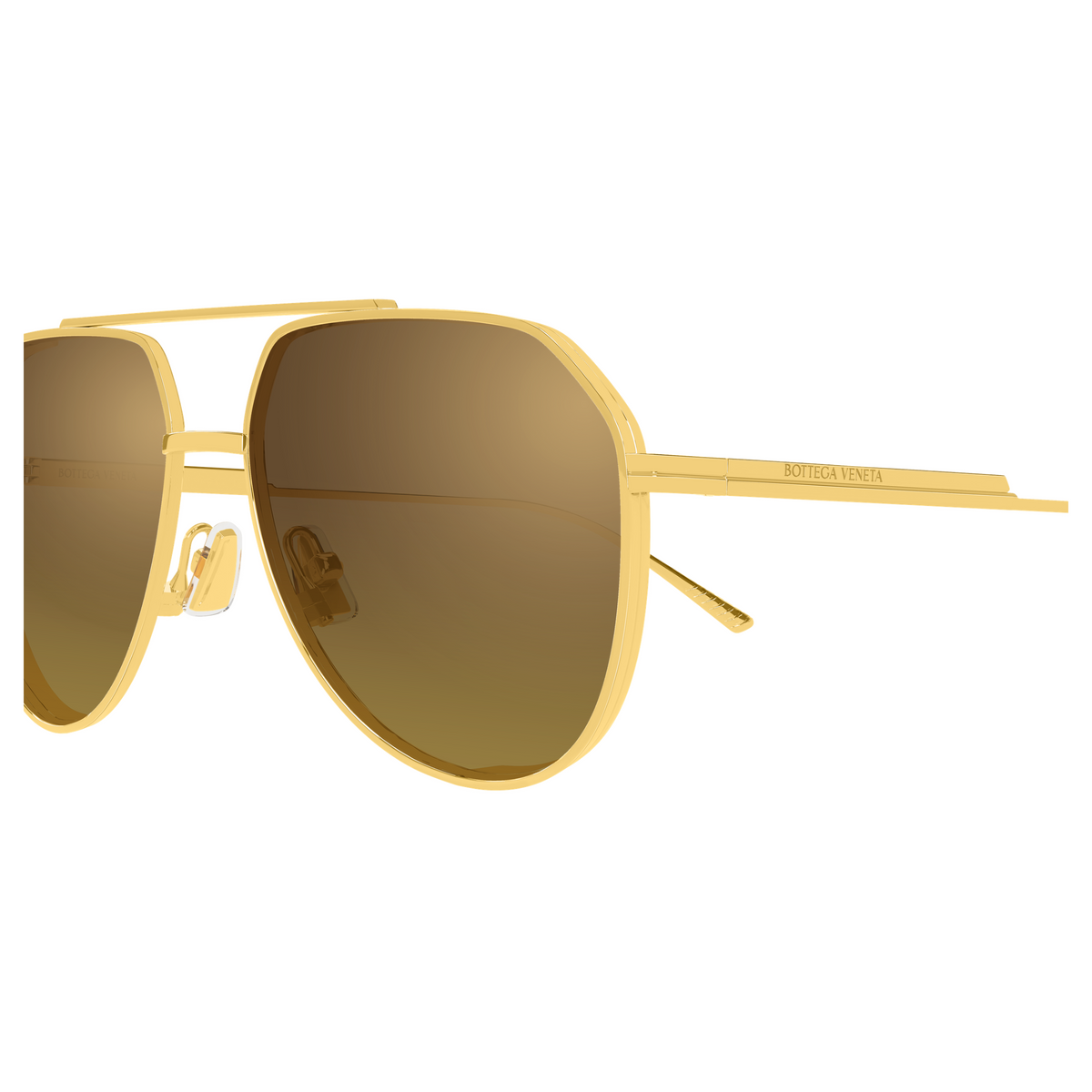 Bottega Veneta BV1465S Doré Verres Bruns 004 en détail des branches - Les Lunettes de Pauline