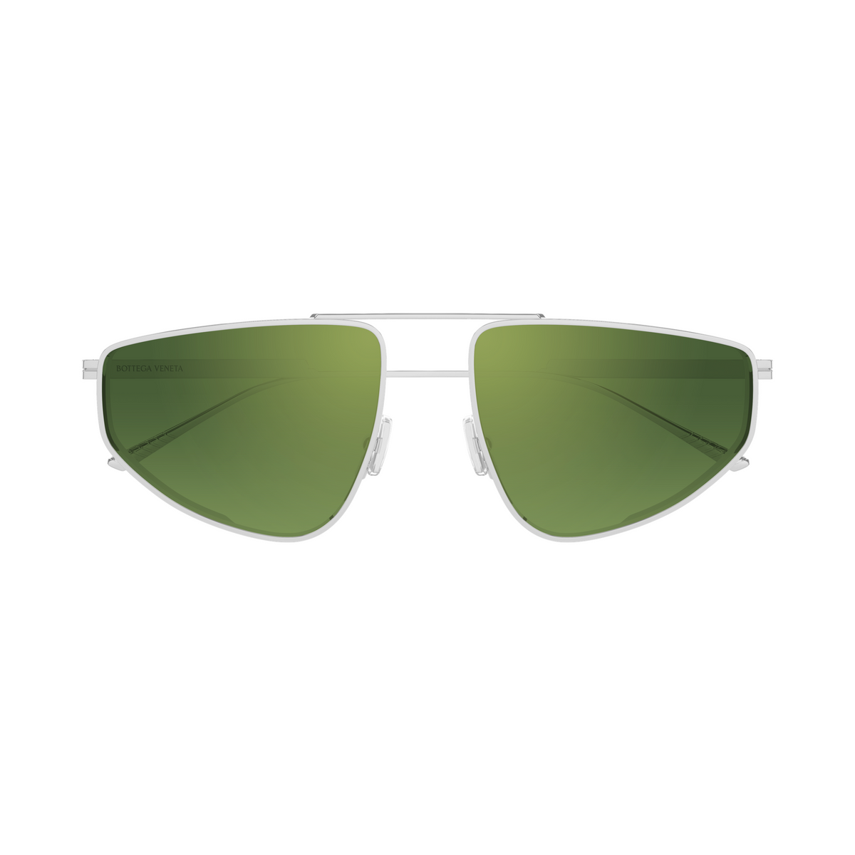 Bottega Veneta BV1466S Argenté Verres Verts 002 de face - Les Lunettes de Pauline