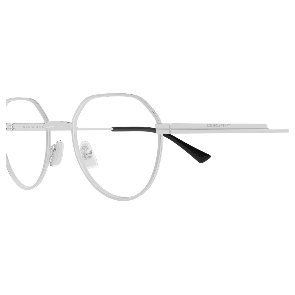 Bottega Veneta BV1468O Argenté 002 en détail des branches - Les Lunettes de Pauline