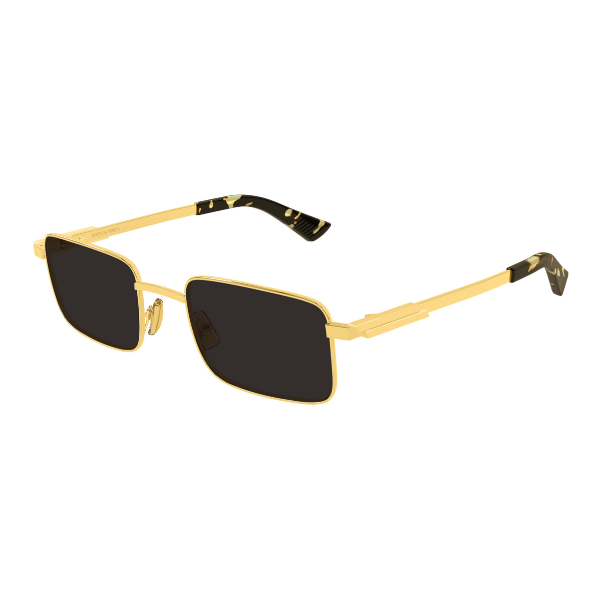Bottega Veneta BV1469S Doré 001 de trois-quarts - Les Lunettes de Pauline