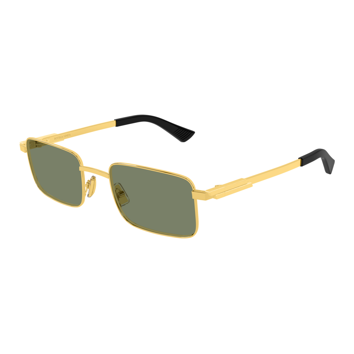 Bottega Veneta BV1469S Doré Verres Verts 004 de trois-quarts - Les Lunettes de Pauline