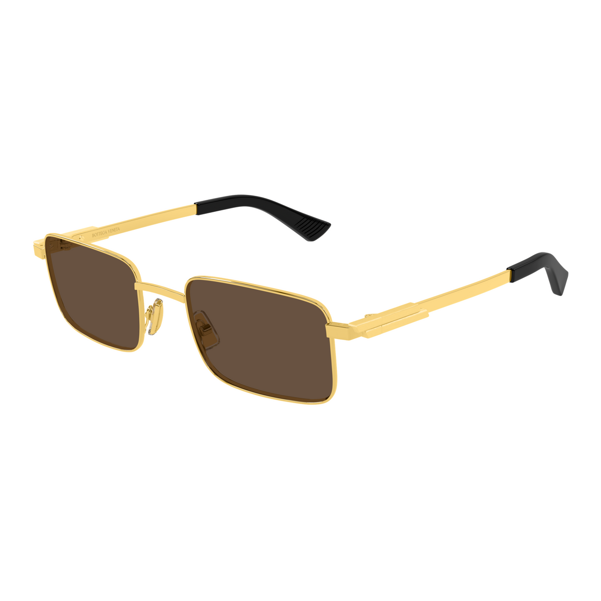 Bottega Veneta BV1469S Doré Verres Bruns 005 de trois-quarts - Les Lunettes de Pauline