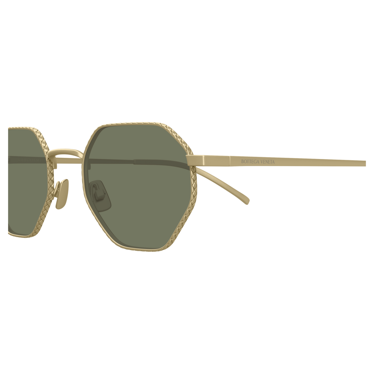 Bottega Veneta BV1471S Doré Bronze 003 en détail des branches - Les Lunettes de Pauline