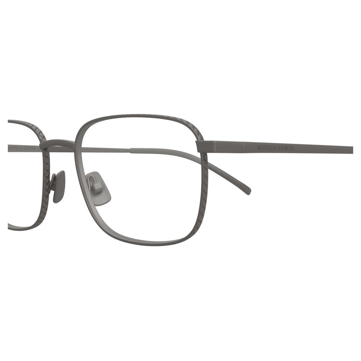 Bottega Veneta BV1472O Gunmetal 004 en détail des branches - Les Lunettes de Pauline