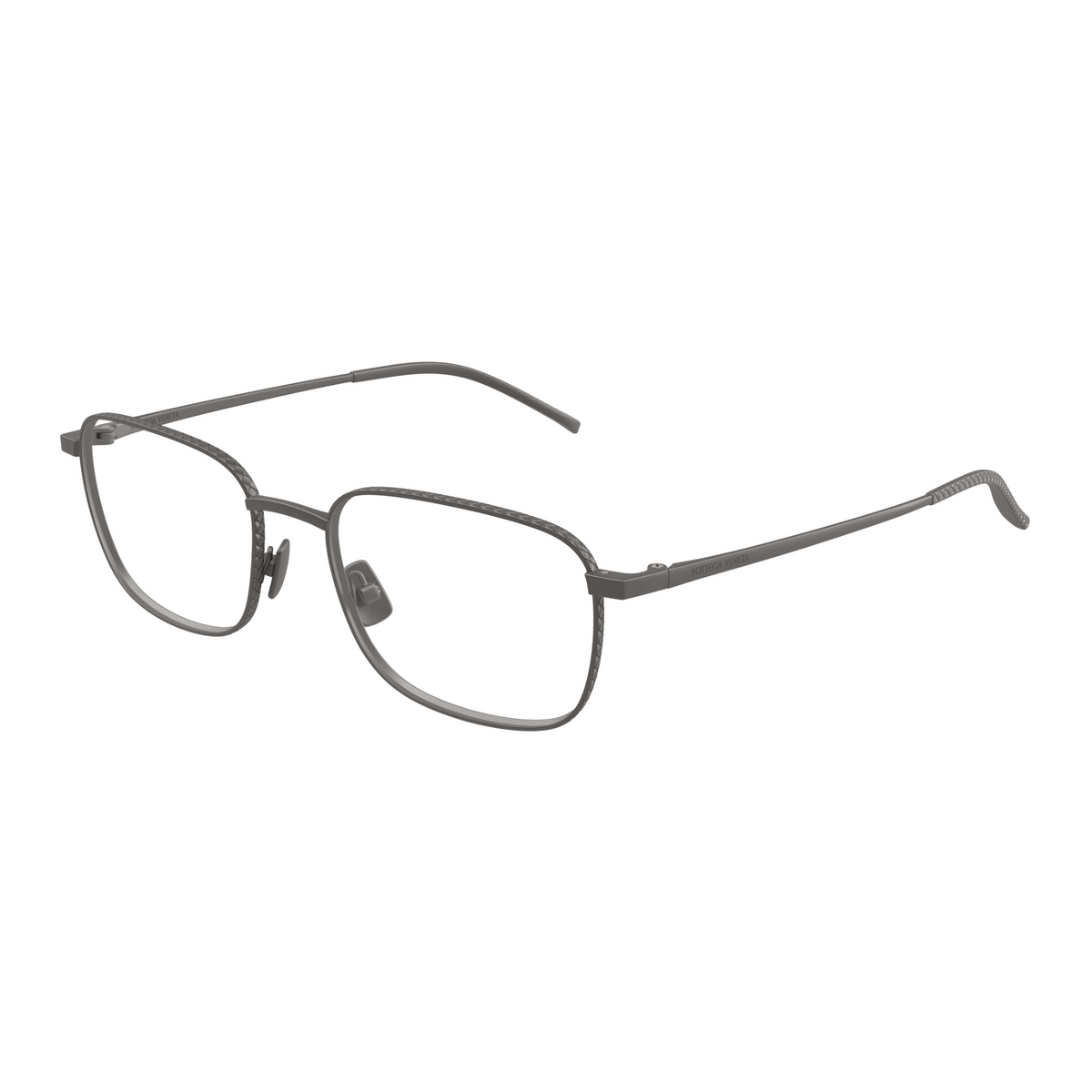 Bottega Veneta BV1472O Gunmetal 004 de trois-quarts - Les Lunettes de Pauline