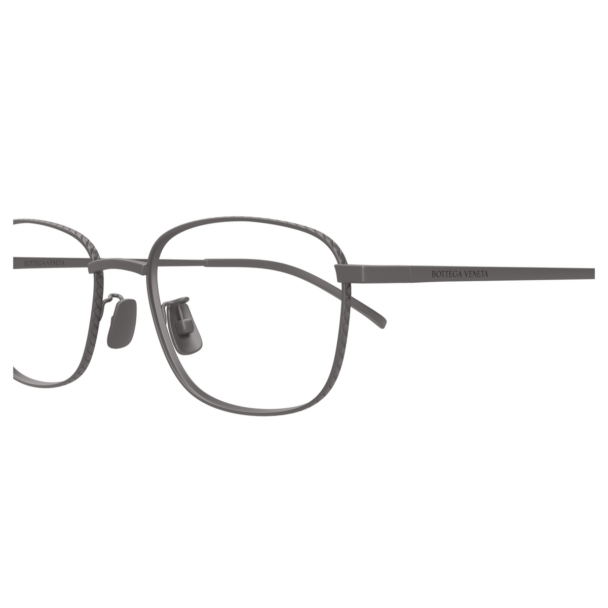 Bottega Veneta BV1473OA Gunmetal 001 en détail des branches - Les Lunettes de Pauline