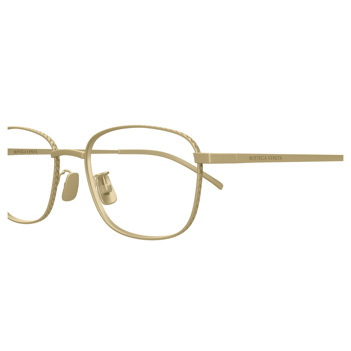 Bottega Veneta BV1473OA Doré Bronze 003 en détail des branches - Les Lunettes de Pauline