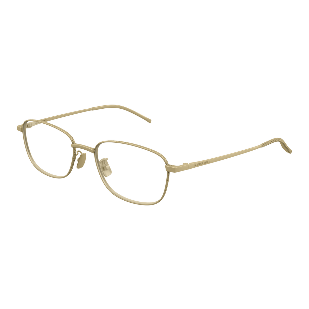 Bottega Veneta BV1473OA Doré Bronze 003 de trois-quarts - Les Lunettes de Pauline