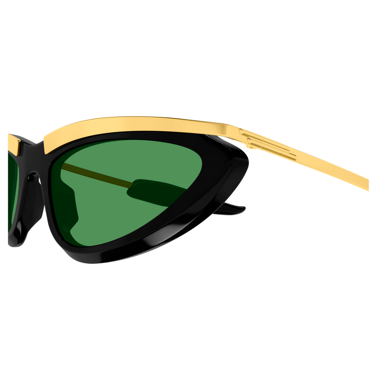 Bottega Veneta BV1477S Noir Doré 002 en détail des branches - Les Lunettes de Pauline