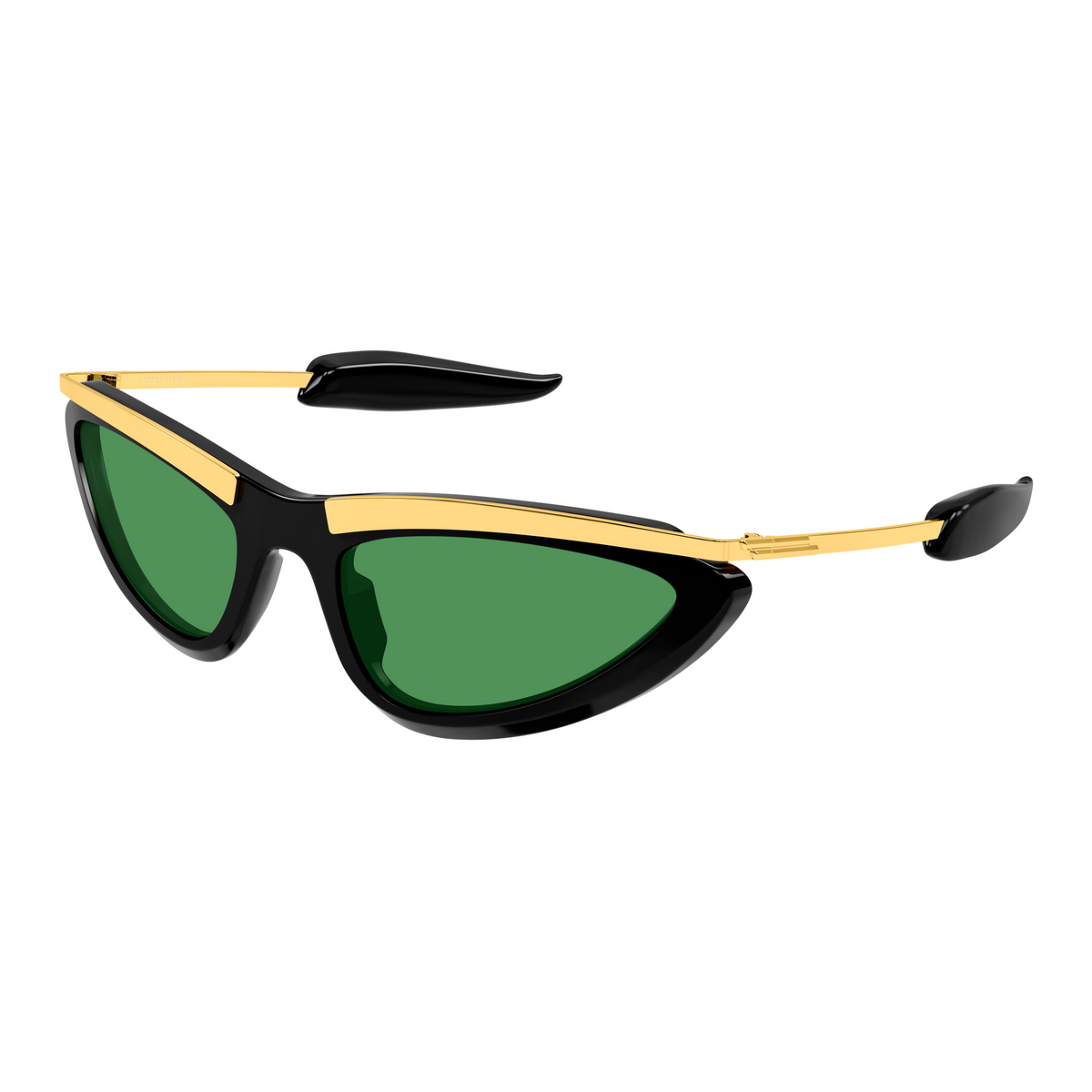 Bottega Veneta BV1477S Noir Doré 002 de trois-quarts - Les Lunettes de Pauline