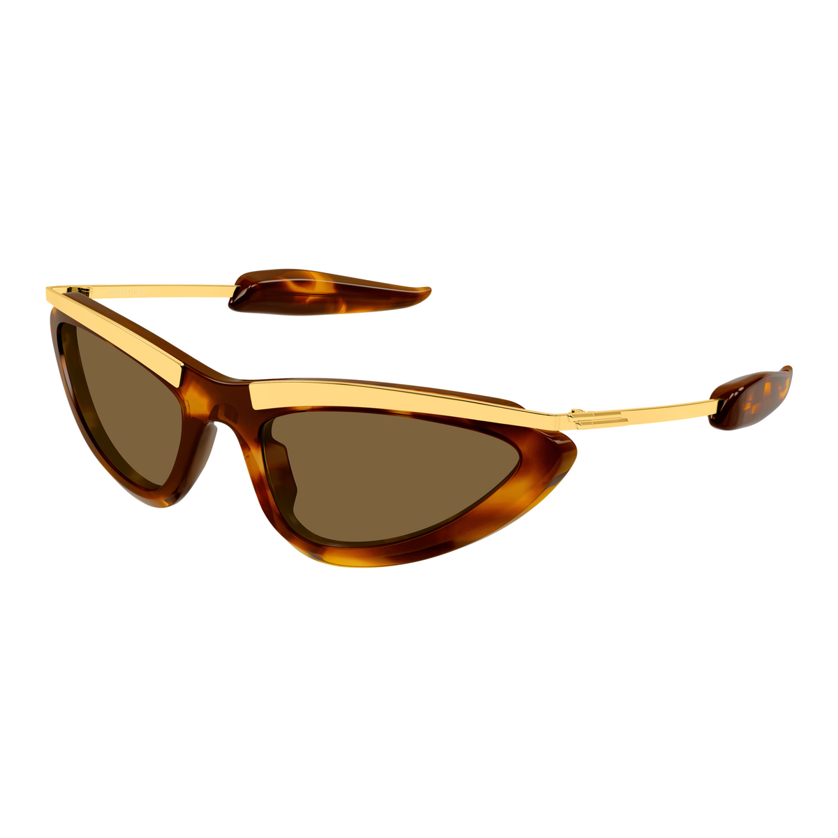 Bottega Veneta BV1477S Écaille Havane Doré 003 de trois-quarts - Les Lunettes de Pauline