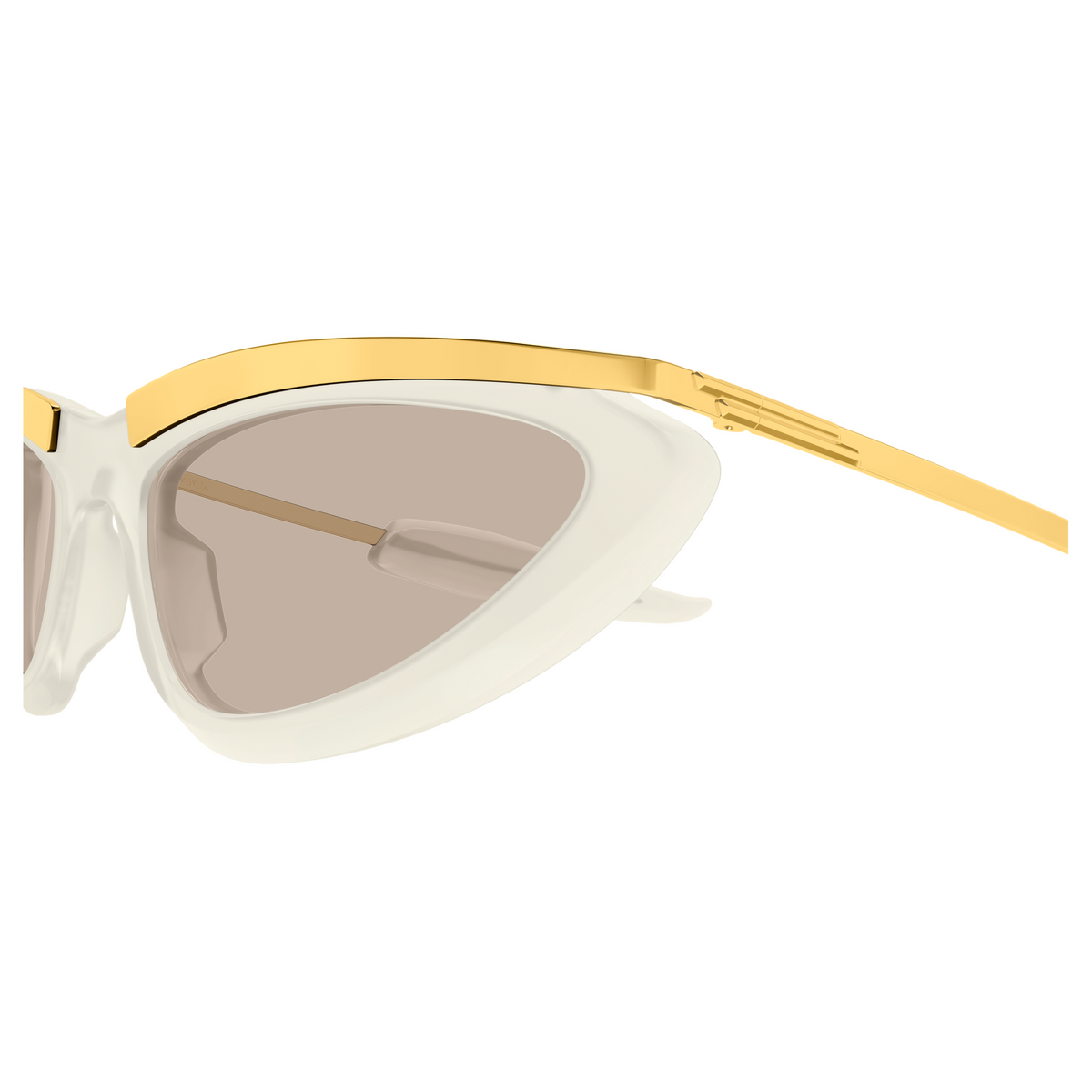 Bottega Veneta BV1477S Ivoire Doré 006 en détail des branches - Les Lunettes de Pauline
