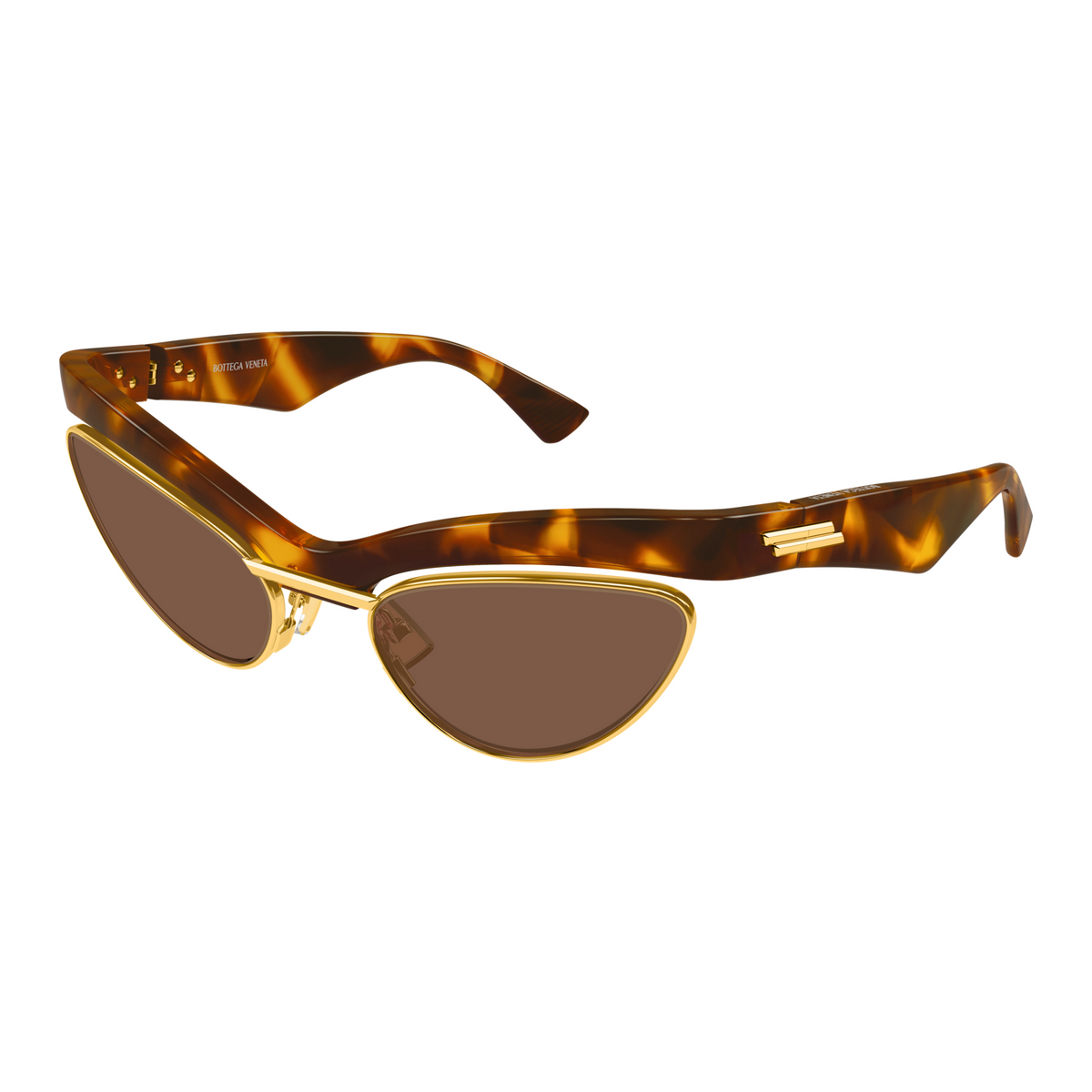 Bottega Veneta BV1480S Écaille Havane 004 de trois-quarts - Les Lunettes de Pauline