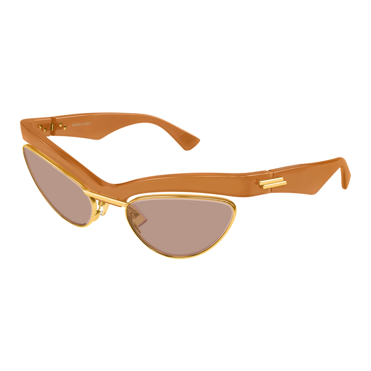 Bottega Veneta BV1480S Orange 005 de trois-quarts - Les Lunettes de Pauline