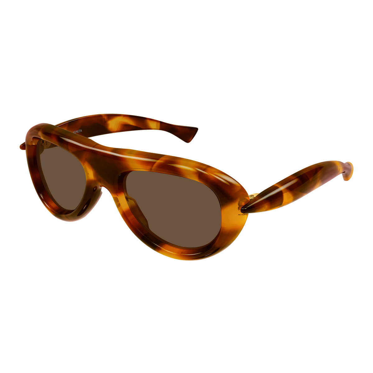 Bottega Veneta BV1483S Écaille Havane 002 de trois-quarts - Les Lunettes de Pauline