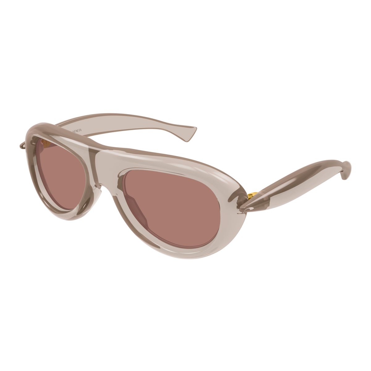 Bottega Veneta BV1483S Beige Rosé 004 de trois-quarts - Les Lunettes de Pauline