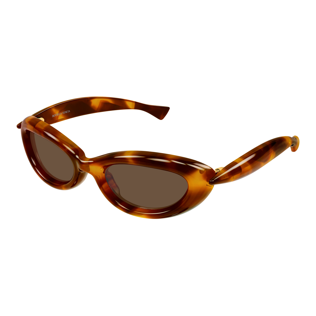 Bottega Veneta BV1484S Écaille Havane 002 de trois-quarts - Les Lunettes de Pauline