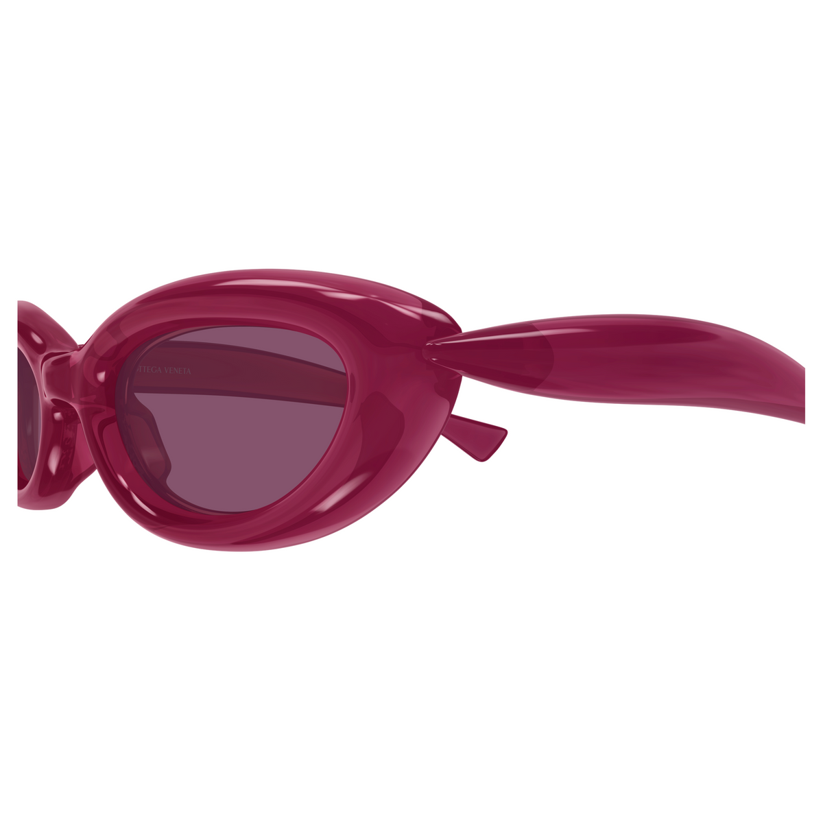 Bottega Veneta BV1484S Fuchsia 004 en détail des branches - Les Lunettes de Pauline