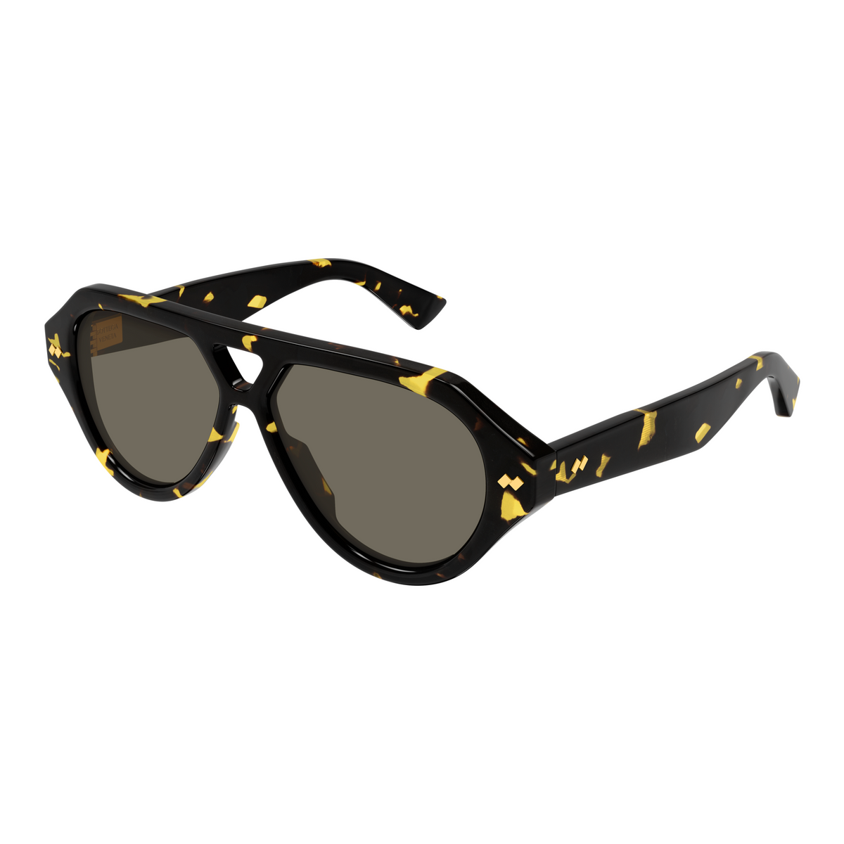 Bottega Veneta BV1485S Écaille Havane 002 de trois-quarts - Les Lunettes de Pauline