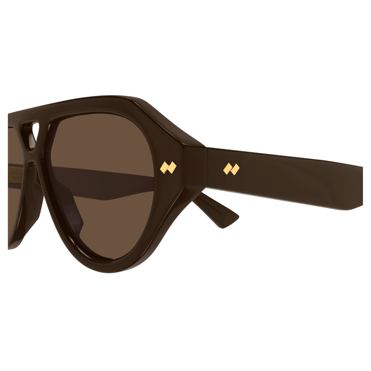 Bottega Veneta BV1485S Brun 004 en détail des branches - Les Lunettes de Pauline